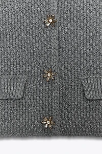 JEWEL BUTTON KNIT CARDIGAN