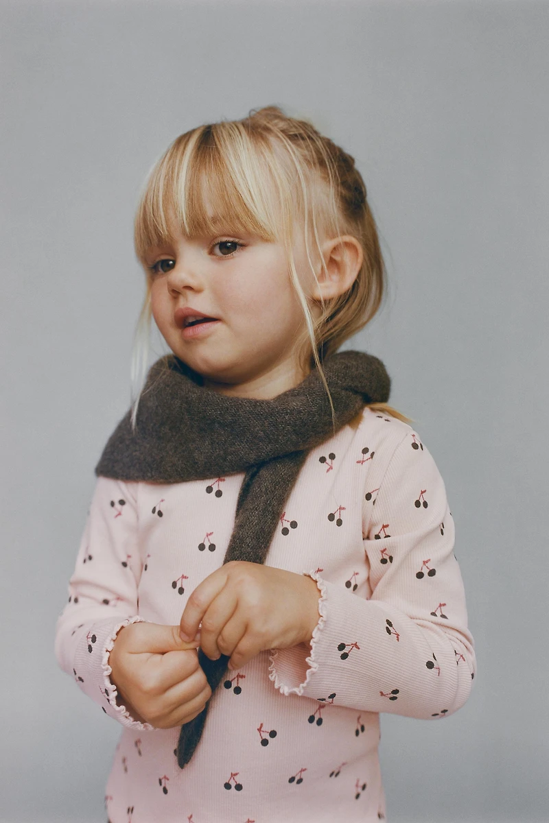 PRINTED RIBBED T-SHIRT