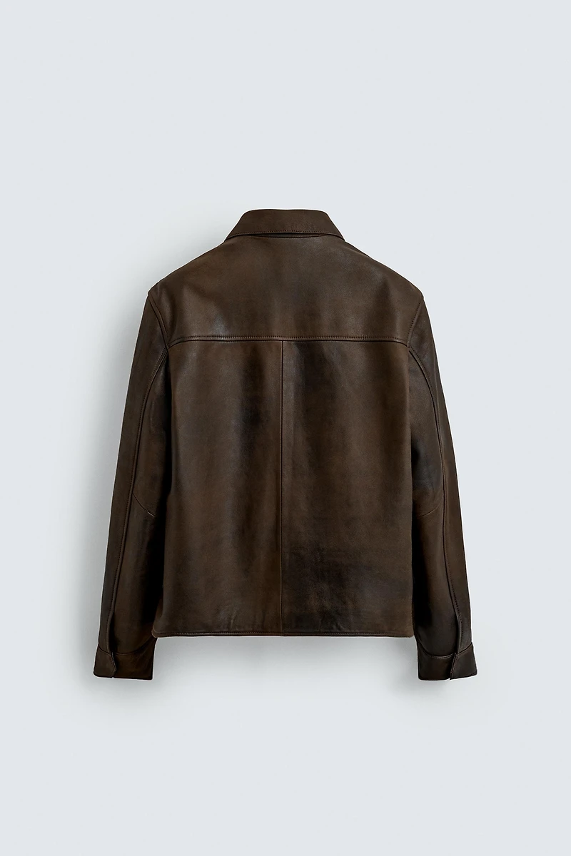 VINTAGE EFFECT LEATHER JACKET