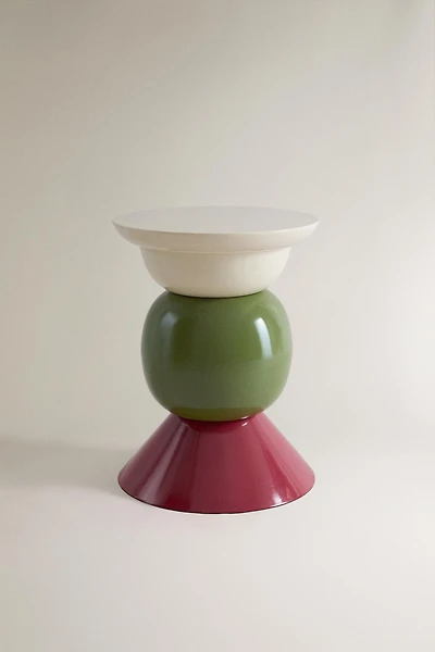 GEOMETRIC SHAPE METAL SIDE TABLE