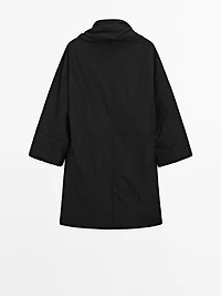 Long padded coat with scarf detail