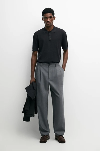 100% cotton button-collar polo shirt