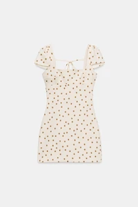 POLKA DOT TIED BACK MINI DRESS