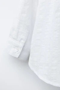 TEXTURED MANDARIN COLLAR SHIRT