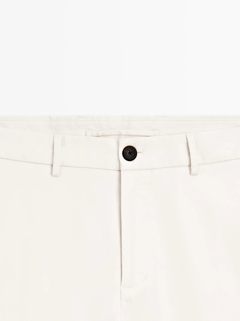 Slim fit textured trousers