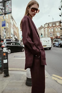 LINEN LONG BLAZER