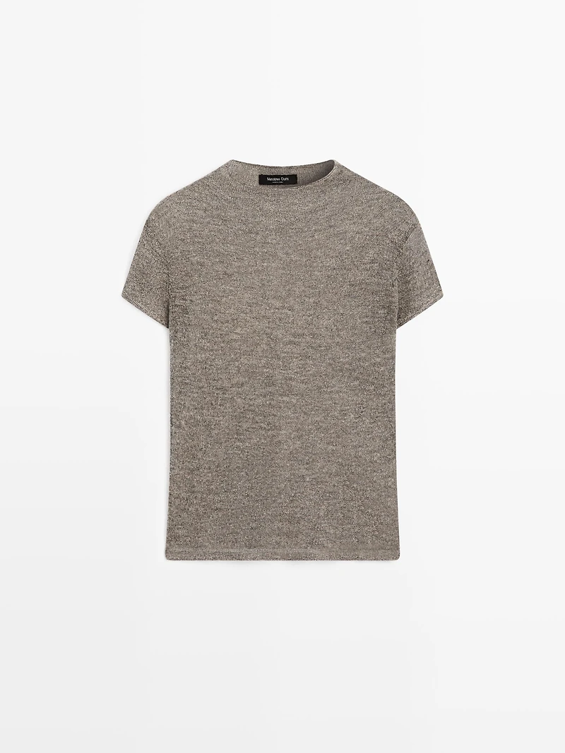 Cutwork wool blend T-shirt