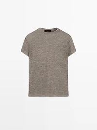 Cutwork wool blend T-shirt