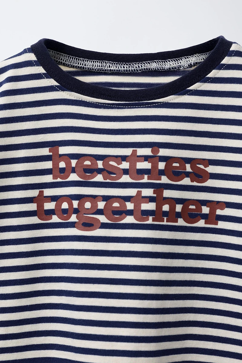 STRIPED TEXT T-SHIRT