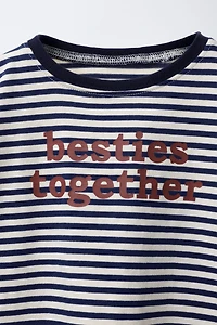 STRIPED TEXT T-SHIRT