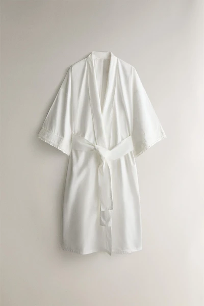 GATHERED COTTON ROBE