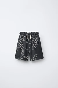 TEXTURED EMBROIDERED SHORTS
