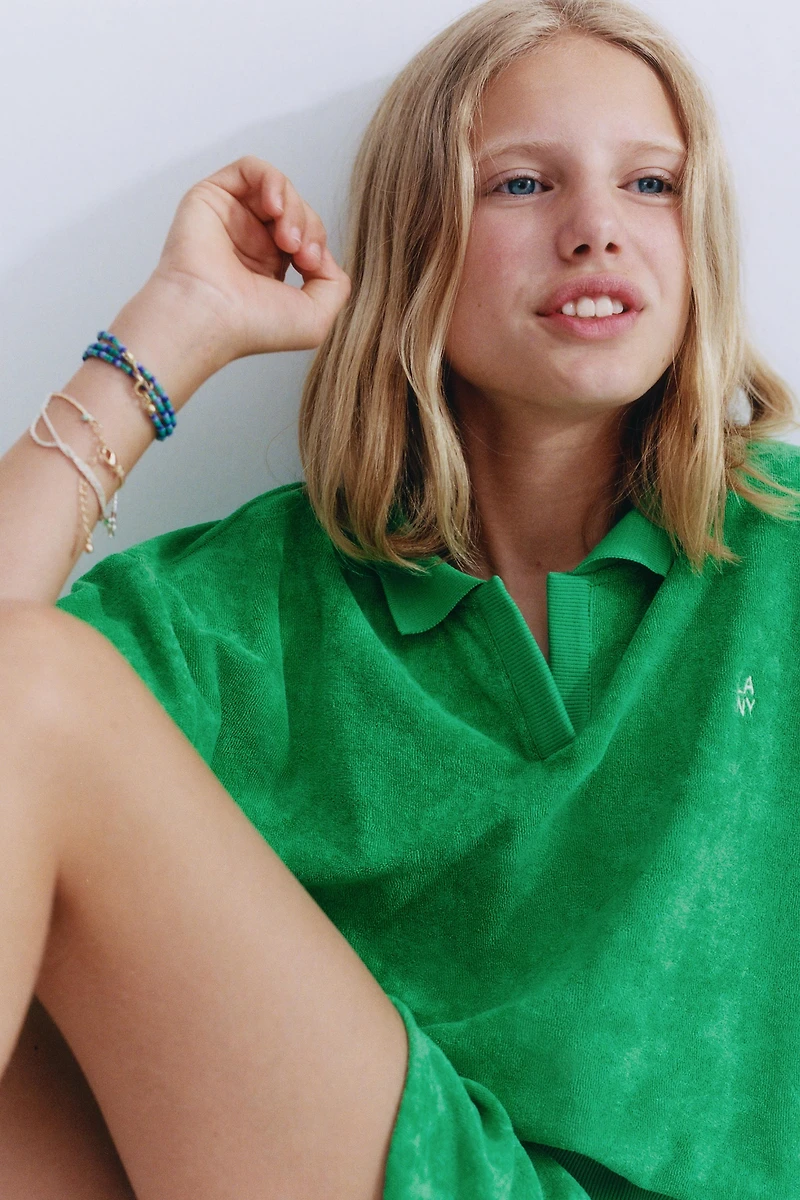 ENSEMBLE POLO ET BERMUDA EFFET SERVIETTE