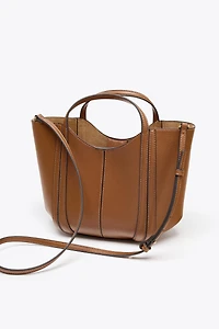 TOPSTITCHED MINI CITY BAG