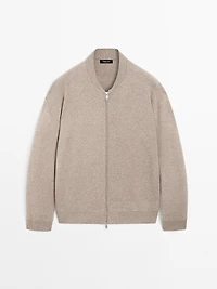 Bomber-style knit cardigan
