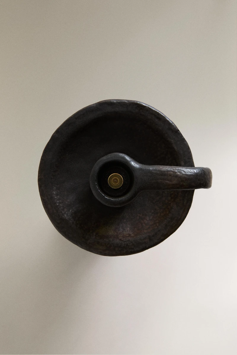 STONEWARE CANDLEHOLDER
