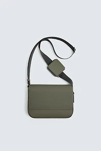 TEXTURED RUBBERIZED CROSSBODY BAG