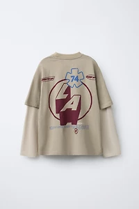 T-SHIRT IMPRIMÉ RIDER DOUBLE MANCHE