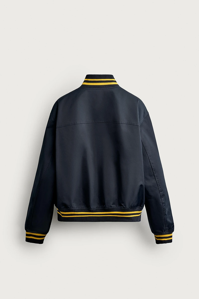CONTRAST RELAXED FIT BOMBER JACKET