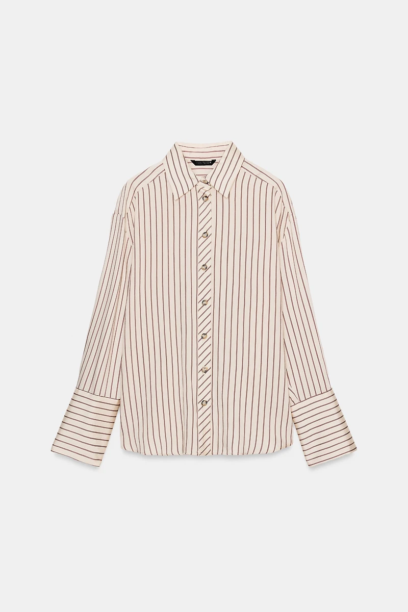 STRIPED SHIRT WITH WIDE CUFFS