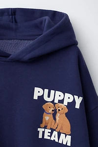 SWEAT À CAPUCHE INSCRIPTION CHIENS