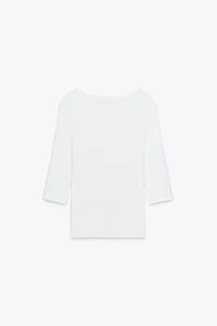 T-SHIRT COL BATEAU EN COTON