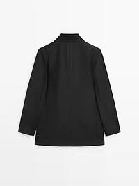Contrast collar short coat