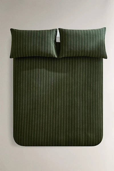 HOUSSE DE COUETTE COTON ET LIN RAYURES NOËL