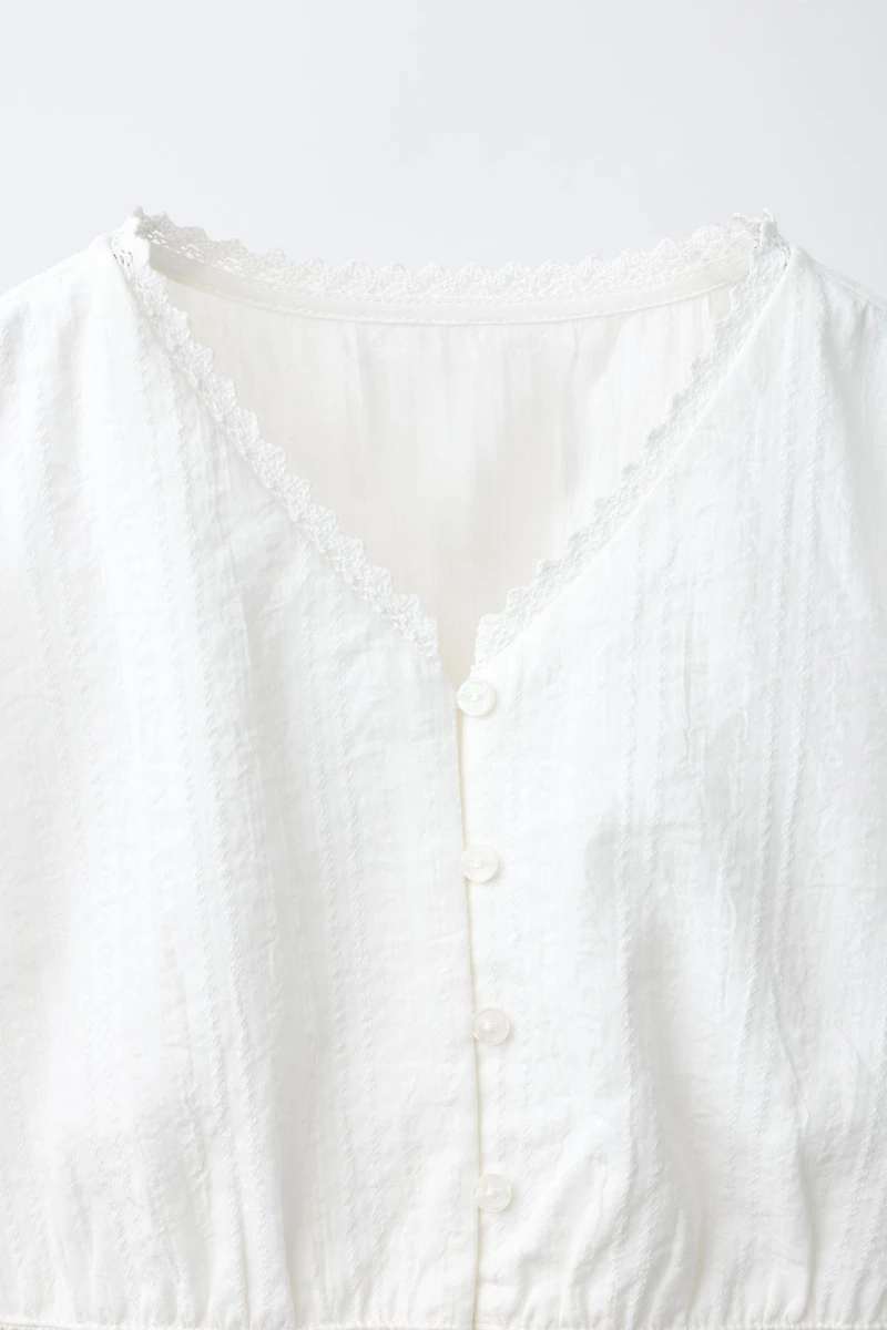 ELASTICIZED ROMANTIC SHIRT