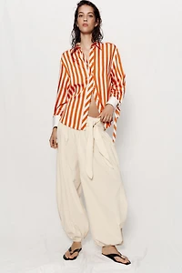 CHEMISE À RAYURES AVEC LACETS