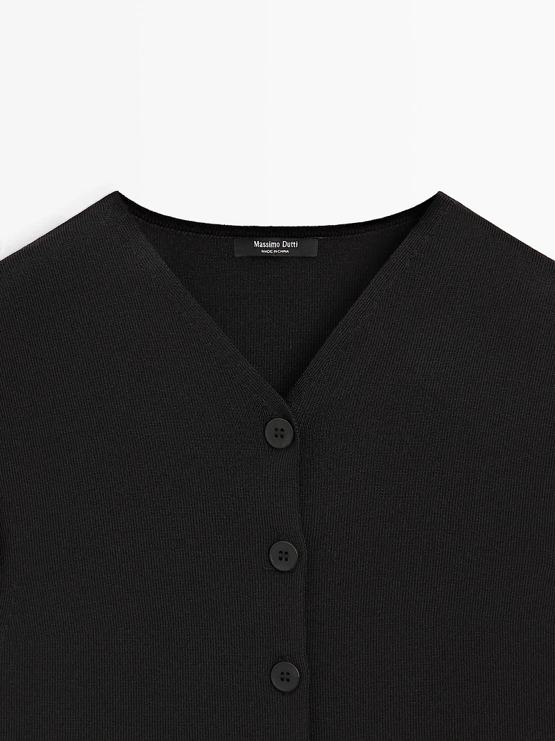 V-neck vest with button details