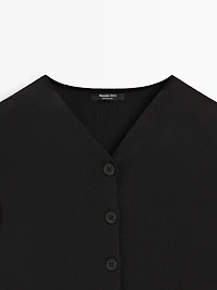 V-neck vest with button details