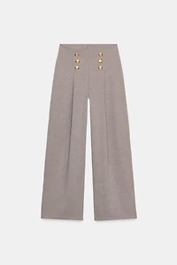 BUTTONED TWILL PANTS