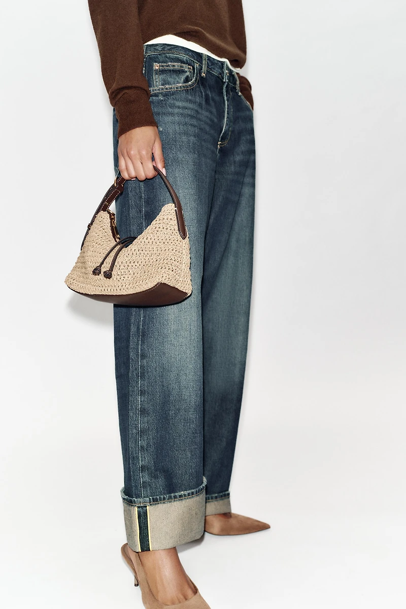 WOVEN MINI BUCKET BAG