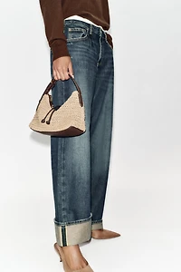 WOVEN MINI BUCKET BAG