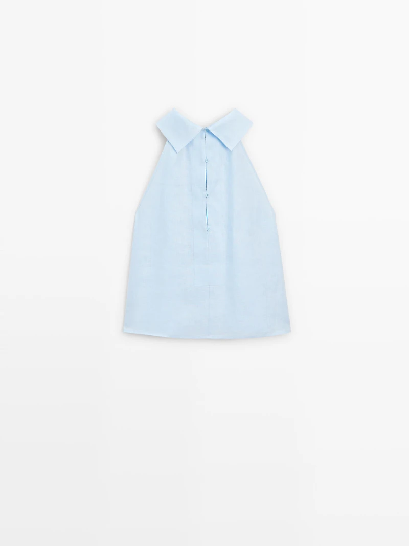 100% linen halterneck top