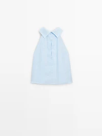 100% linen halterneck top