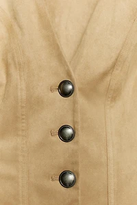 SUEDE EFFECT BUTTON VEST