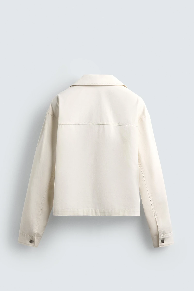 TEXTURED CROPPED FIT OVERSHIRT