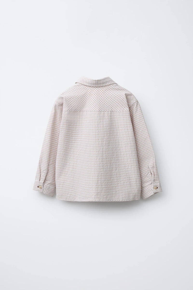 CHEMISE À POCHE CARREAUX VICHY