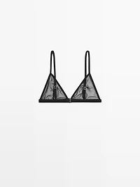 Bralette triangle en mesh semi-transparent