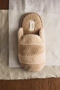 KIDS FAUX SHEARLING MULE SLIPPERS