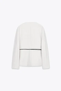ROUND NECK BELTED BLAZER