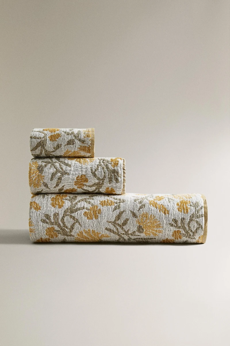 SERVIETTE DE BAIN GAZE JACQUARD