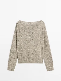 Pull en maille moulinée à col bateau
