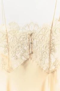 SATIN LACE SLIP DRESS
