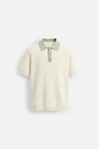 CONTRAST KNIT POLO SHIRT