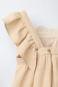 100% LINEN CROCHET FLORAL DRESS