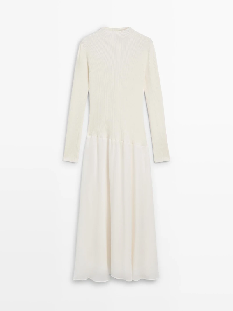 Knit dress with matching detail