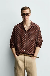 CHEMISE FLUIDE À IMPRIMÉ GÉOMÉTRIQUE